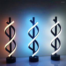 Table Lamps Led Spiral Light Rechargeable Simple Retro Creative Desk Lamp Home Decor For Restaurant Bedroom