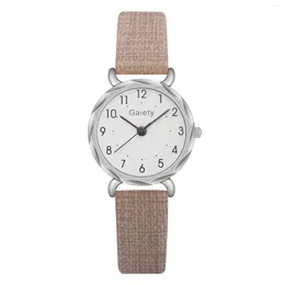 Wristwatches Vintage Women Watch Leather Strap Analogue Quartz Fashion Temperament Ladies Montres Femmes Relogio Feminino