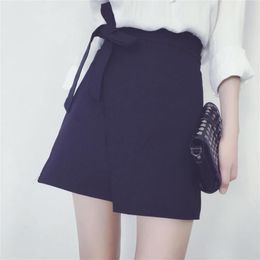 Skirts Customise Girls Ladies High Waist Slim Asymmetrical Bow Skirt South Korean Female Irregular Mini A Line