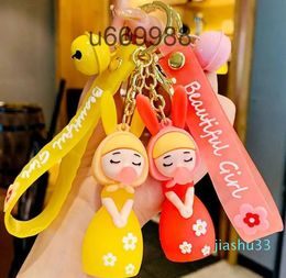Wholesale Cartoon Keychain Key Buckle Bag Car Handmade Keychains Man Woman Loves Purse Bags PVC Bubble Girl Doll Pendant Accessories