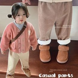 Trousers Autumn Winter Toddler Boys Girls Casual Corduroy Pants Children Kids Warm Trousers Loose Pants Outside Versatile 231120