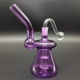 Purple Water Pipe Bubbler Oil Burner Glass Bong Hand Pipes Hookahs Dab Rig Blunt Bubblers Recycler Water best quality O ZZ