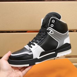 New Trainer Sneaker Boot high-top Sneaker Luxury brand Designer shoes men and women fashion leather running shoes high quality Lace-up board shoes Black gray blue