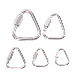 5 PCSCarabiners Triangle Carabiner Stainless Steel Keychain Snap Clip Hook Buckle Screw Lock 2022 Most Popular New Year Gifts P230420