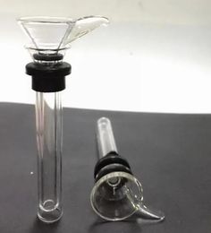 Glass Smoking Male slides and Female Stem Slide Funnel Style with Black Rubber Simple DownStem for Water Pipes Bongs Oil Rigs ZZ