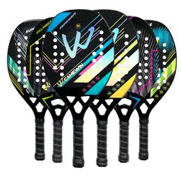 Tennis Rackets Professional 3K Carbon Fibre Beach Tennis Racket Men Women High Quality Rough Surface Racquet with Bag Cover 230419