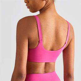 Lu Lu Align Camisoles Tanks Sexy Fitness Women Backless Sport Yoga Lemons Bra Tank Top Gym Workout Underwear Push Up Lingerie With Chest Pads Free Shipping LL