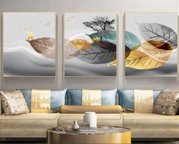 3 Panels Canvas Painting Wall Posters and Prints leaves HD Wall Art Pictures For Living Room Decoration Dining Restaurant el Home 2637033