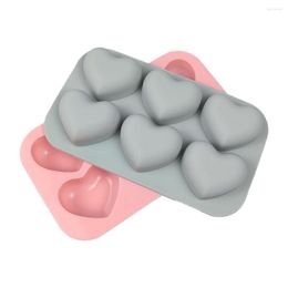 Baking Moulds Heart Silicone Moulds Handicraft Soap Cake Making Mould DIY Dessert Candle Decoration Supply Silver Grey