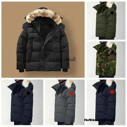 Canadian Gooses Jackets Men Designer Real Coyote Fur Outdoor Wyndham Windbreaker Jassen Outerwear Hooded Fourrure Men's Down Jacket canda goose 6469