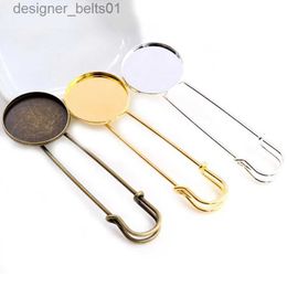 Pins Brooches 5pcs 18mm 20mm 25mm Inner Size Bright Silver/Gold Plated Bronze Brooch Pin Simple Style Cabochon Base Setting PendantL231120