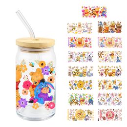 UV DTF Transfer Stiker Dekal na 16 uncji SUBLIMATION GLASS Can DIY Business Cartoon Naklejka na imprezę Dekorację Dostarczenie wydarzeń publicznych Prezent