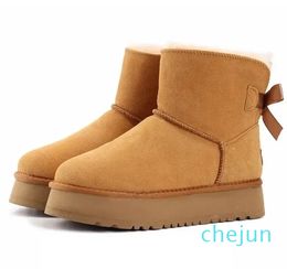 Boots Chestnut Khaki Designer Fur Sheepskin Tazz Booties For Women Australia Ultra Mini Platform Slide Snow Boot winter Slippers Medium Shoes