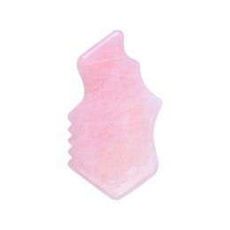 Wholesale Natural Rose Quartz Gua Sha Face Lifting Beauty Tool Sawtooth Pink Jade Guasha Stone Massager Skin Care Relieve Tensions and Reduce Puffiness