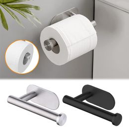 Toilet Paper Holders SUS304 Stainless Steel Holder Self Adhesive Wall Mount No Punching Tissue Towel Roll Dispenser for Bathroom Kitchen 230419