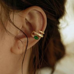Backs Earrings 1 Pc Non-Piercing Cuff Ear Clip Earring For Women Shiny Crystal Snake Shape Fake Cartilage Jewellery Gift Eh1439