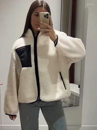 Women's Jackets Fashion Casual Long Sleeves Faux Fur Fleece Jacket Zipper Warm Coat Winter Street Loose Outwear Female Top