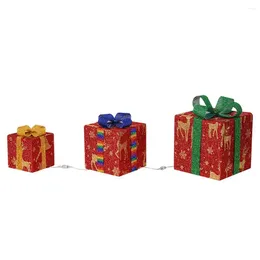 Christmas Decorations Lights Gift Box Bow Design Festive Boxes Charming Decor For Home Outdoor Holiday Party Warm