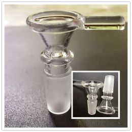 Glass Bowl with Handle 19mm Glass Bow for Bong Accessary Tobacco Smoking 14mm 18mm Male Joint Bowl Heady Slide Ash Catcher ZZ