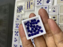 Loose Gemstones Pirmiana Handmand Stone Lab Created Sapphire 4-5mm Round Shape Gemstone For Jewellery Ring Earrings Making