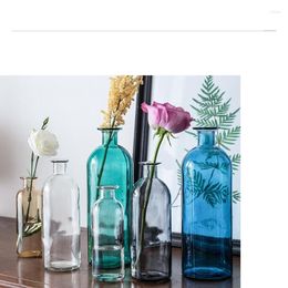 Vases Glass Vase Basket Bottle Decoration Home Nordic Air-dried Transparent Hydroponic Vial