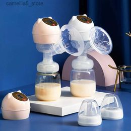 Breastpumps All-in-one Electric Silent Breast Pump Rechargeable Bottle Extraction Large Suction Milk Collector Petal Massage Milk Collectors Q231120