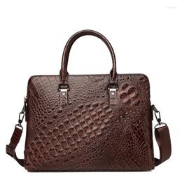 Briefcases Design Man's Handbag Briefcase Business Single Shoulder Genuine Men Bags Leather Fashion Messenger Crossbody Laptop Bag