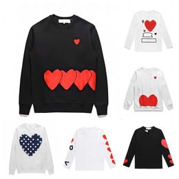 Mens Hoodies Sweatshirts 22s Designer Play Commes Jumpers Des Garcons Letter Embroidery Long Sleeve Pullover Women Red Heart Loose Sweater Clothing fgb