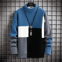 Men's Sweaters Brand Clothing Autumn And Winter Round Neck Geometry Knitted Sweater Casual Versatile Solid Knit Pullover Top