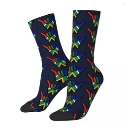 Men's Socks South Africa Chill Out Hand African Flag Men Women Outdoor Novelty Spring Summer Autumn Winter Stockings Gift