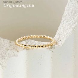 Wedding Rings 14K Gold Filled Braided Stacking Ring Handmade Minimalism Ring Dainty Women Jewelry Waterproof Jewelry Tarnish Resistant Ring Q231120