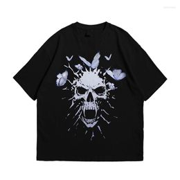 Men's T Shirts Y2K Fashion Summer Horror Skull Print Men T-Shirt O-Neck Short Sleeve Casual Breathable Oversized Male Shirt Top Clothing