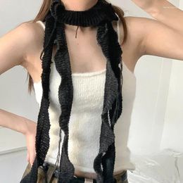 Scarves Japan Korean Version Cool Y2k Spiral Woven Long Scarf Plush Knitted Women Girl Autumn Winter Warm Streetwear