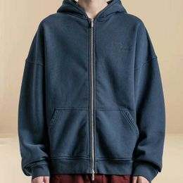 Designer Clothing Hoodies Fashion Sweatshirts Rhude Spliced Capsule Zipper High Street American Trend Brand Embroidery Plush Autumn winter Hoodie Coat Hip hop