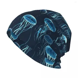 Berets Glowing Jellyfish Knit Hat Streetwear Hats Male Luxury Men Golf Wear Women's