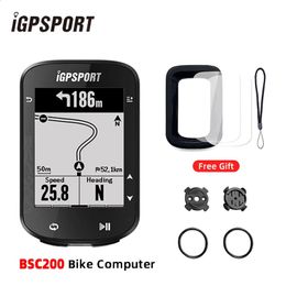 Bike Computers IGPSPORT GPS Computer BSC200 Bicycle ANT 2.6 Inch Waterproof Wireless Stopwatch Power Speedometer 231118