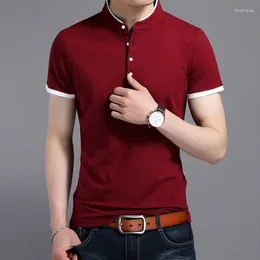 Men's Polos Fashion Men Short Sleeve Basic Solid Thin Polo Shirts Summer Slim Tees Korean Male Clothes Versatile Business Casual Tops