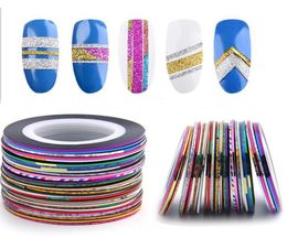 30pcsset Nails Striping Tape Line Mixed Colourful Nail Art Stickers Strip Rolls Decals for Decorations6246491