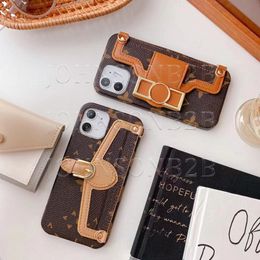 Beautiful iPhone Phone Case 15 14 13 Pro Max LU Crossbody Leather Card Slot Purse High Quality 18 17 16 15pro 14pro 13pro 12pro 11pro 12 11 X Xs Cases with Logo Box Packing