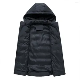 Men's Vests Cotton Vest With Zipper Pockets Windproof Winter Hood Closure Thick Warm Soft For Men