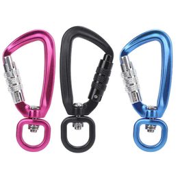 5 PCSCarabiners Safety Carabiner Clip Auto Locking 360 Rotational Hook 4KN Pull for Dog Leash Hammocks Backpacks Outdoor Climbing Accessories P230420