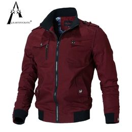 Mens Jackets Bomber Jacket Men Fashion Casual Windbreaker Coat Spring Autumn Outwear Stand Slim Military 231118