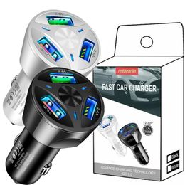 Fast Quick Charging 7A 35W 3 USB Ports QC3.0 Car Charger Auto Power Adapters For IPad IPhone 11 12 13 14 15 Pro Samsung Tablet PC GPS Android phone With BOX