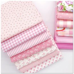 Fabric 160x50cm Pink Floral Dots Twill Cotton Fabric Making Childrens Clothing DIY Sheet Quilt Cover Cloth 230419