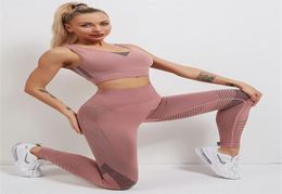 Yoga Leggings Seamless Women Sport Suit quick dry breathable Gym Workout Clothes Fitness Crop Top And Scrunch Butt Set 802290221679090