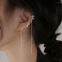 Backs Earrings 1Pcs Ear Cuff Tassel Non-Piercing Moon Clip Earring For Women Girls Party Punk Jewellery E209