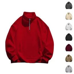 Men's Hoodies Fashion Fall And Winter Casual Long Sleeve Half Zip Fleece Sweatshirt Top Sweatshirts For Men