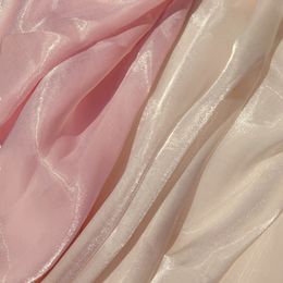 Fabric 3510m Breeze Shiny Satin Fabric Thin Lightweight Shimmer Organza Fabric Designer Fabric By the Metre White Pink Black Beige 230419