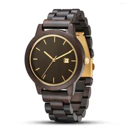 Wristwatches Wooden Watch For Men Quartz Wrist Watches Chronograph Clock Gift Calendar Multifunction Fashion Men's Wood