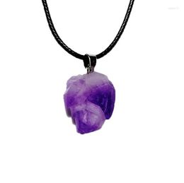 Pendant Necklaces Amethyst Stone Natural Original Necklace With The Shape Of Irregular Locket Chain Female Small Jewellery Wh